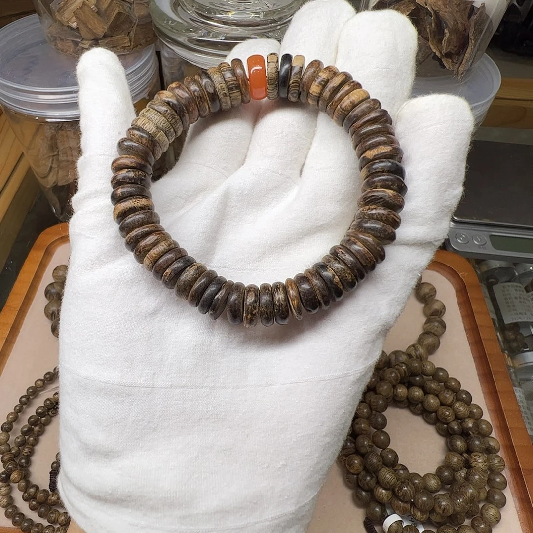 沉香手串天然野沉香老惠安随型沉水19.4克