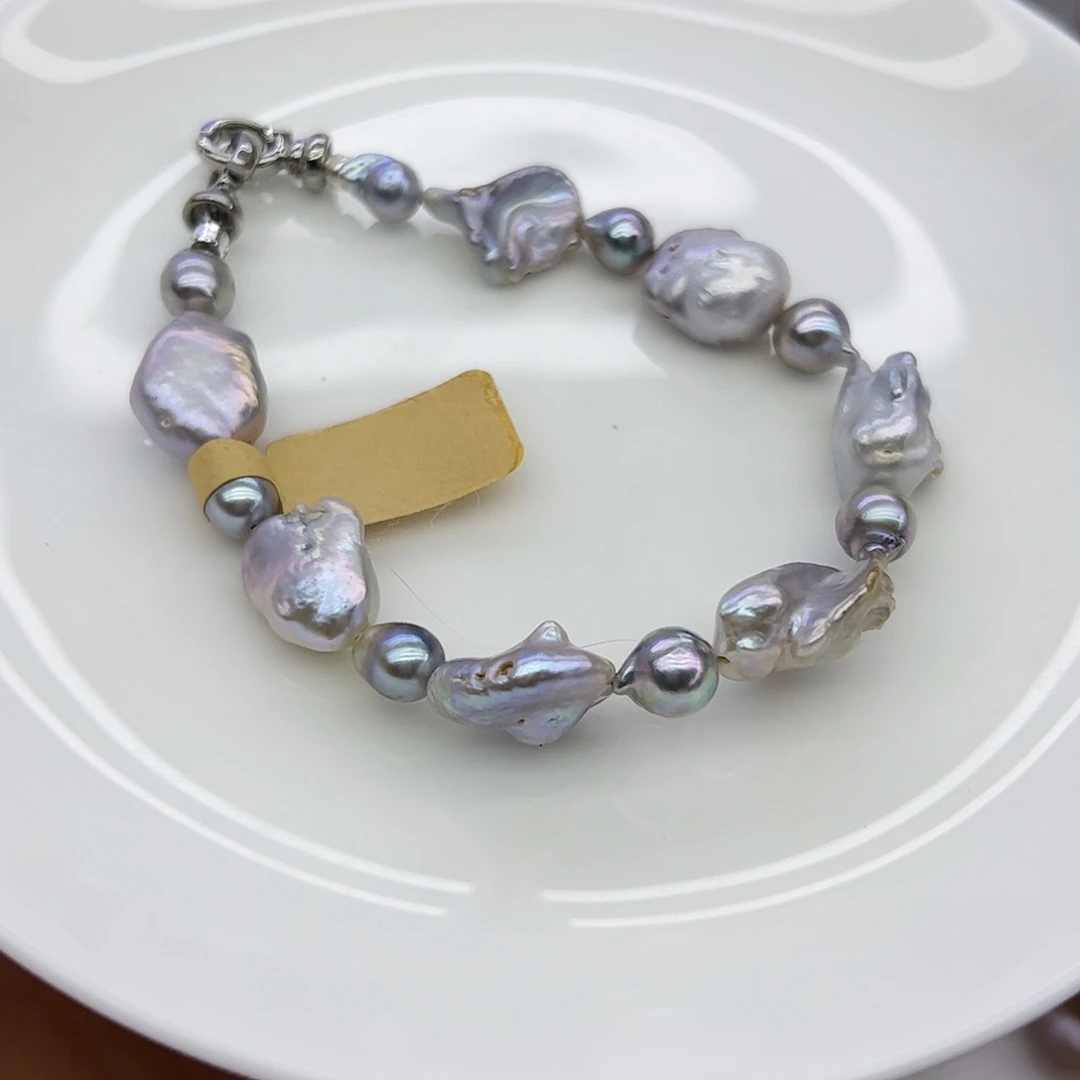 银S925镶嵌淡水珍珠耳饰