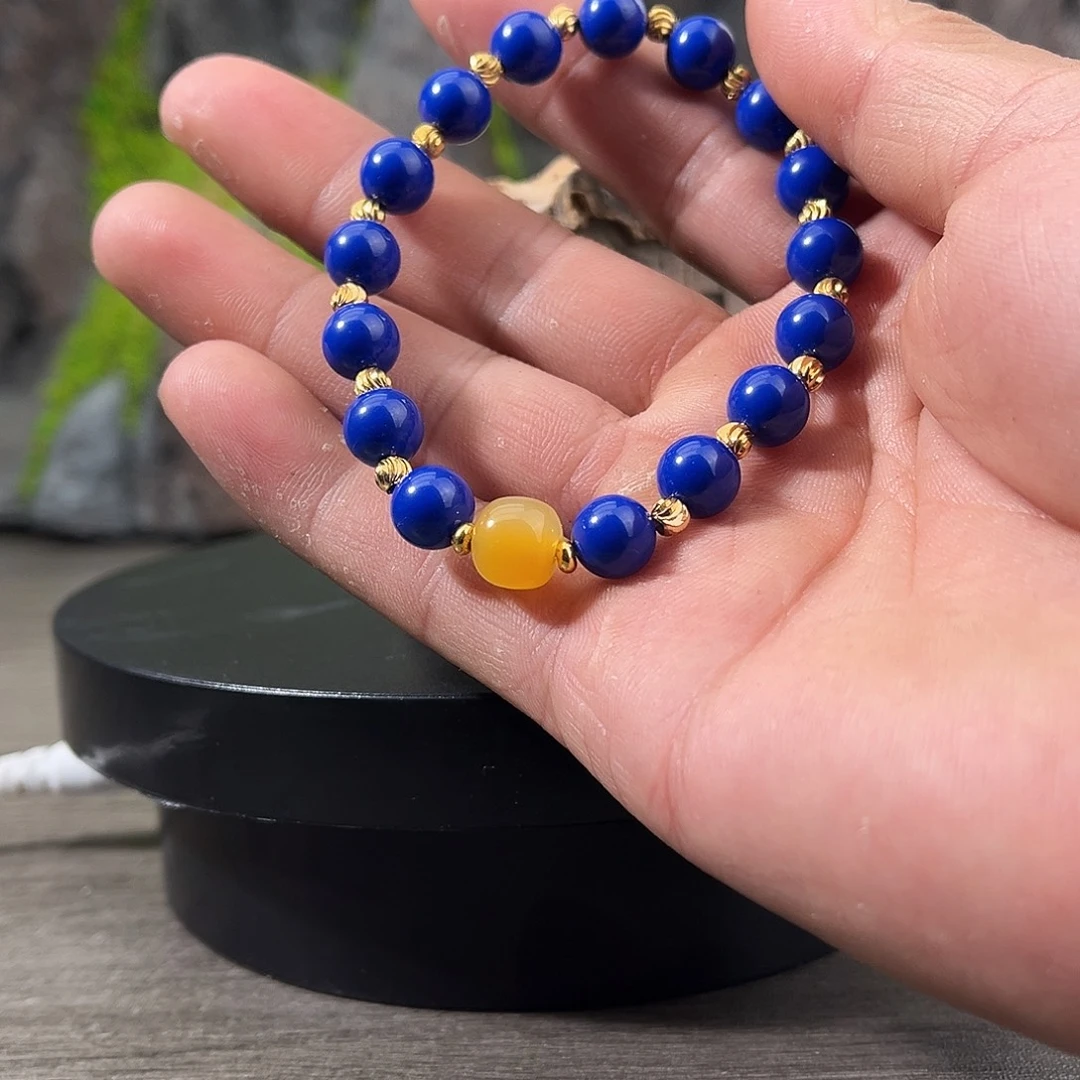 未镶嵌青金石手链帝王金手串