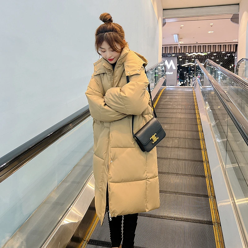 羽绒棉服女长款过膝韩板加厚棉衣2025新款显瘦保暖冬季棉袄外套潮
