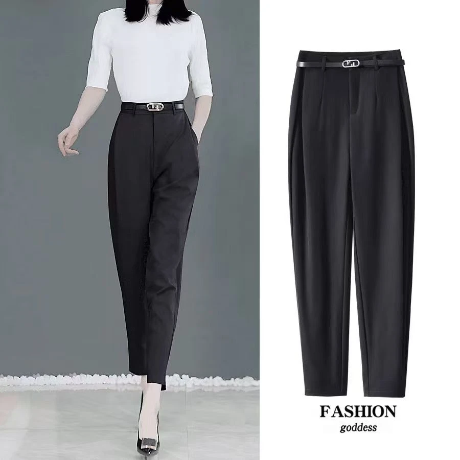 【慕妍专属】5833（裤长90）春夏款哈伦宽松烟管休闲裤