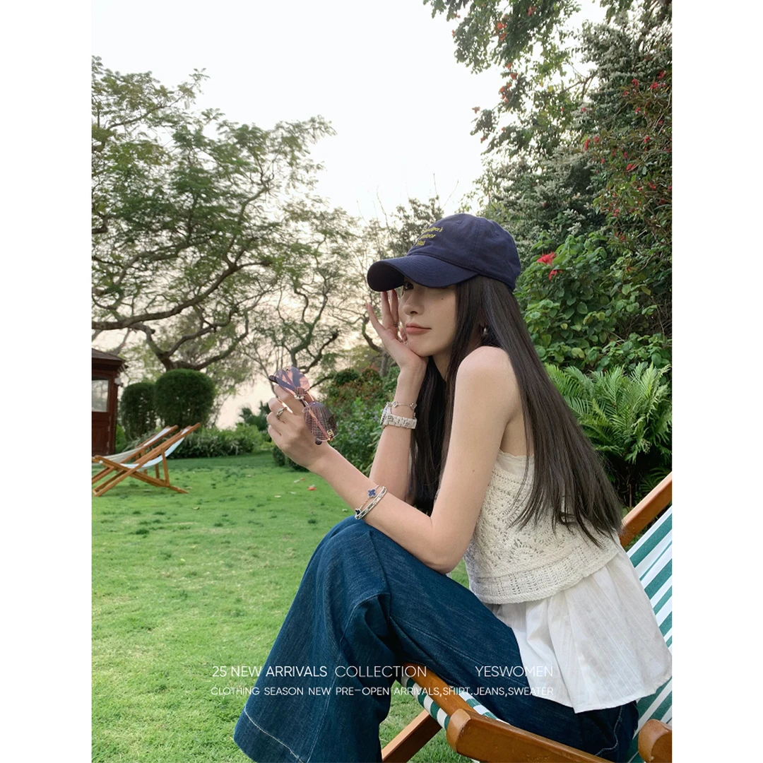 YESWOMEN月光绣幔·钩花镂空针织吊带 叠穿俏皮感背心XY6353B3492