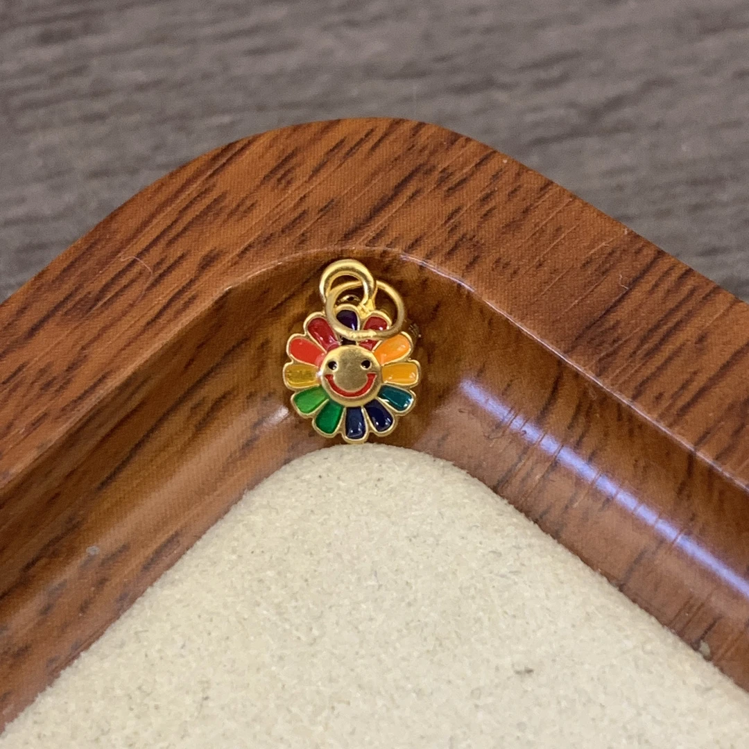 君潮黄金足金彩色烤漆提溜小太阳花DP0546