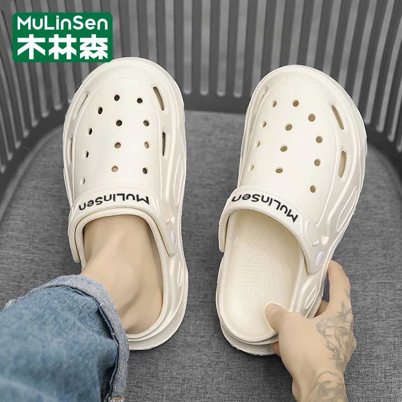 木林森男士男款休闲夏季软底外穿防滑软底包头拖透气户外防滑凉鞋