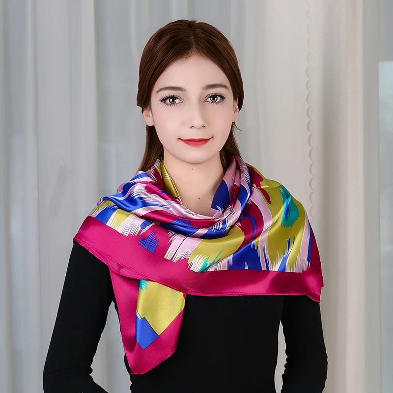 新疆民族风旅游度假气质百搭多色艾德莱斯印花丝巾