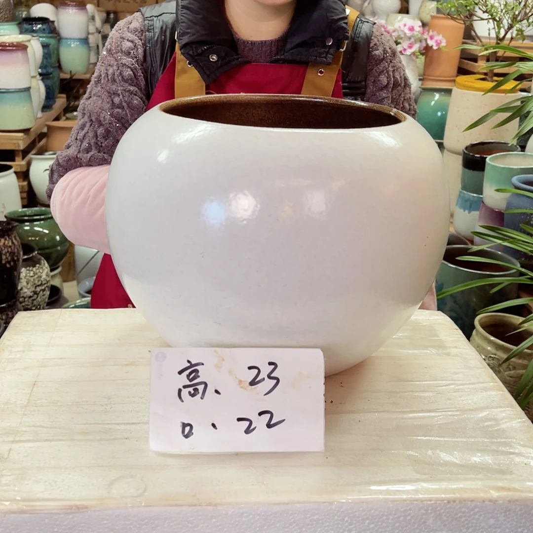 紫砂花盆高度23口径22