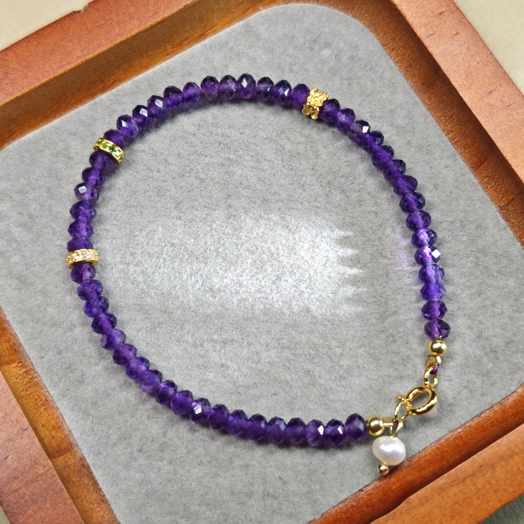 【胡明】物华原创天然紫水晶切角单圈百搭简约轻奢