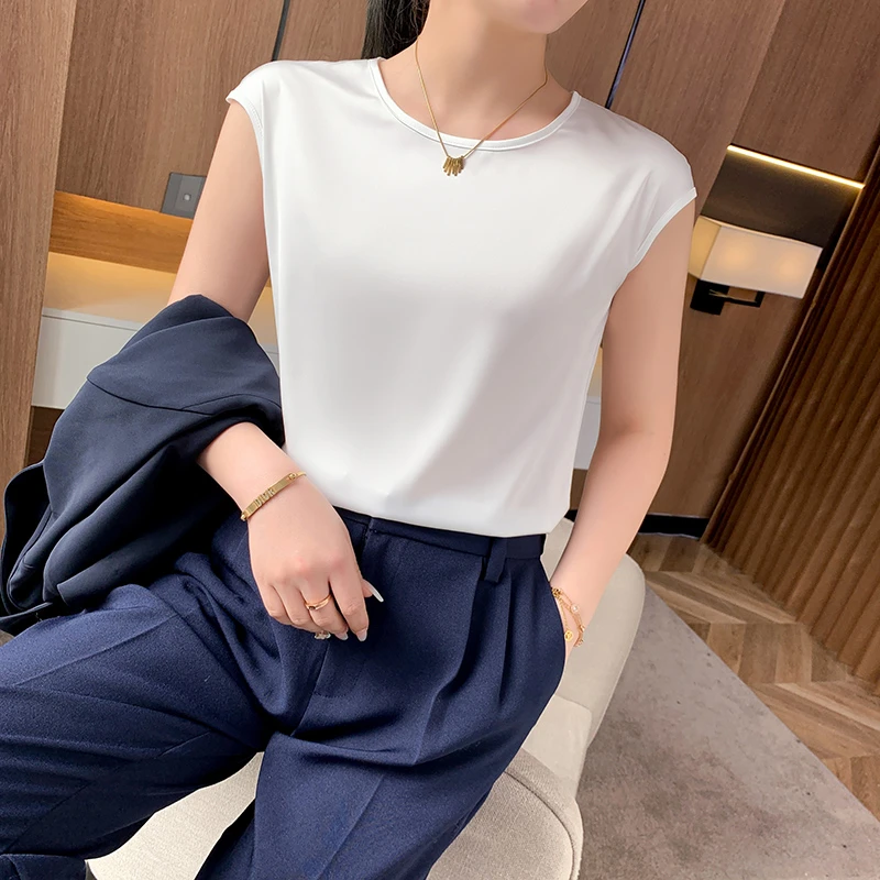 夏装新款小背心女宽松百搭内搭无袖上衣白色吊带洋气打底衫外穿