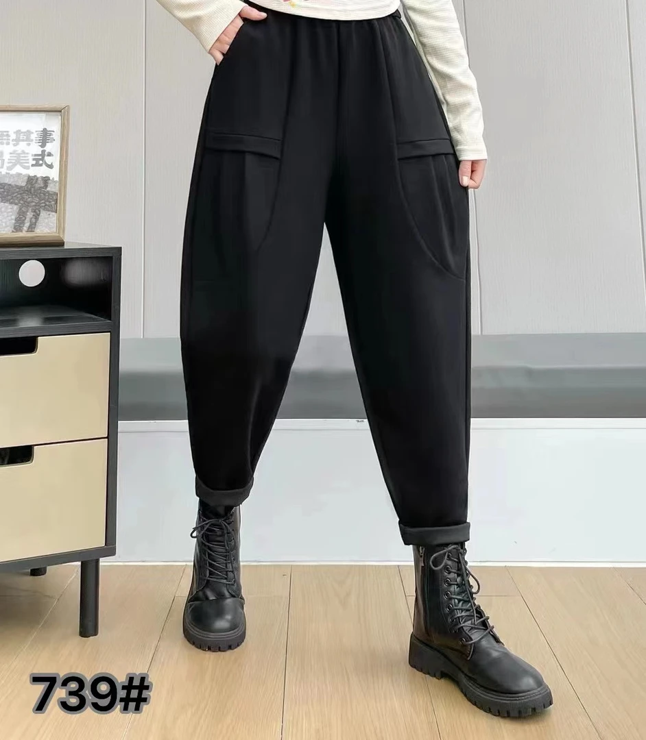 春秋新款弹力松紧腰高腰时尚百搭显瘦宽松哈伦裤