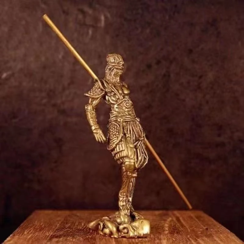 黄铜地狱火孙悟空桌面摆件斗战胜佛铜雕工艺品摆饰齐天大圣手办