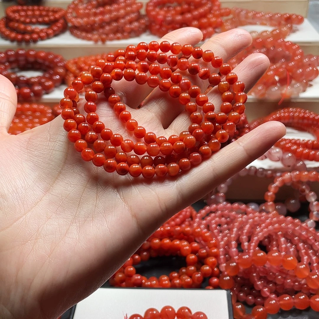 南红玛瑙未镶嵌手链