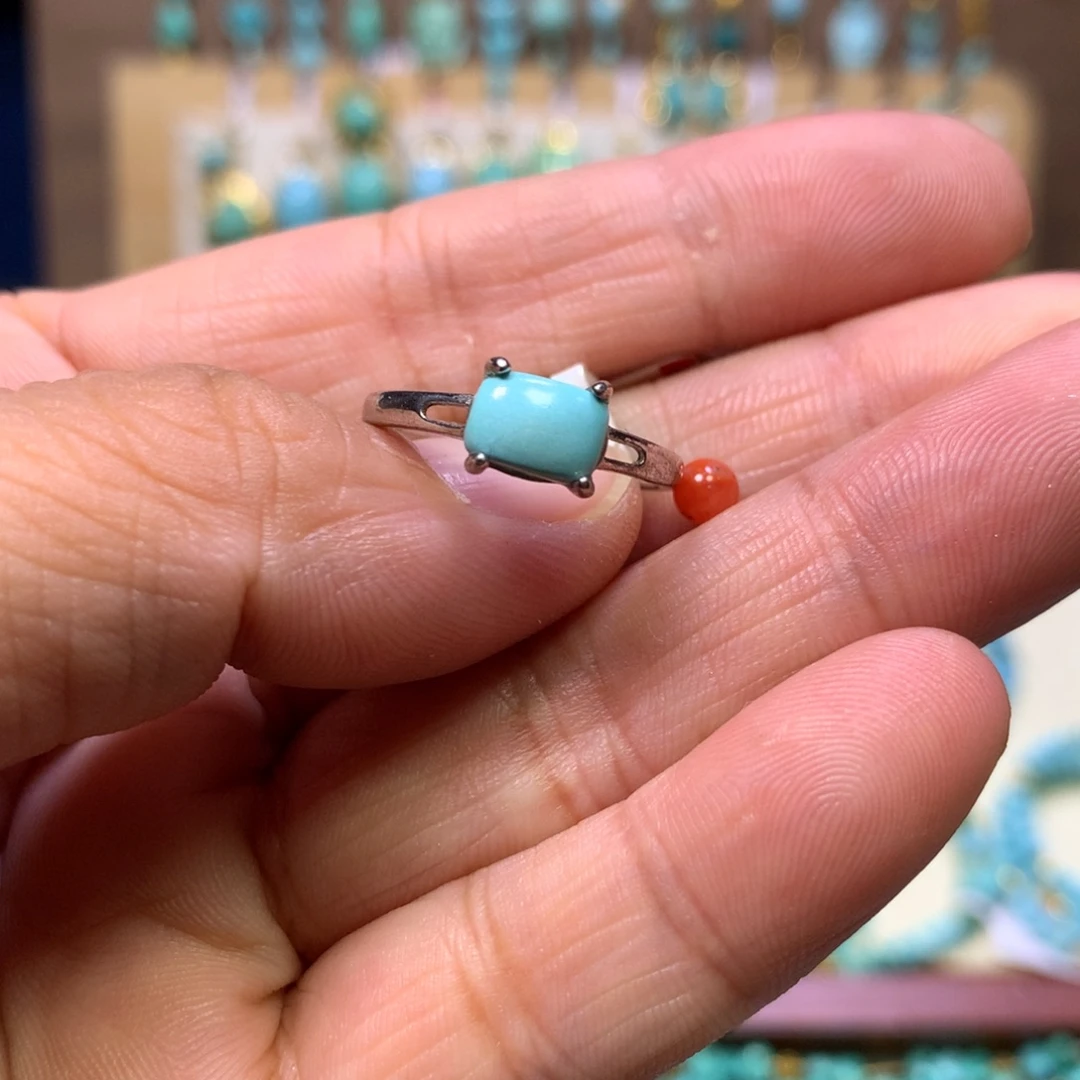 南红玛瑙银S925镶嵌戒指