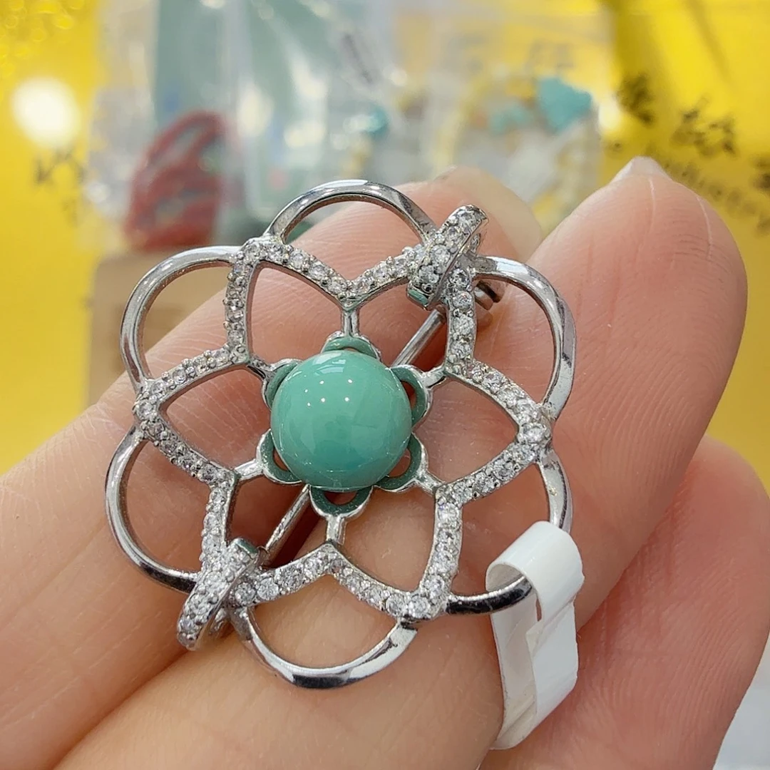 绿松石银S925镶嵌珠宝奇石