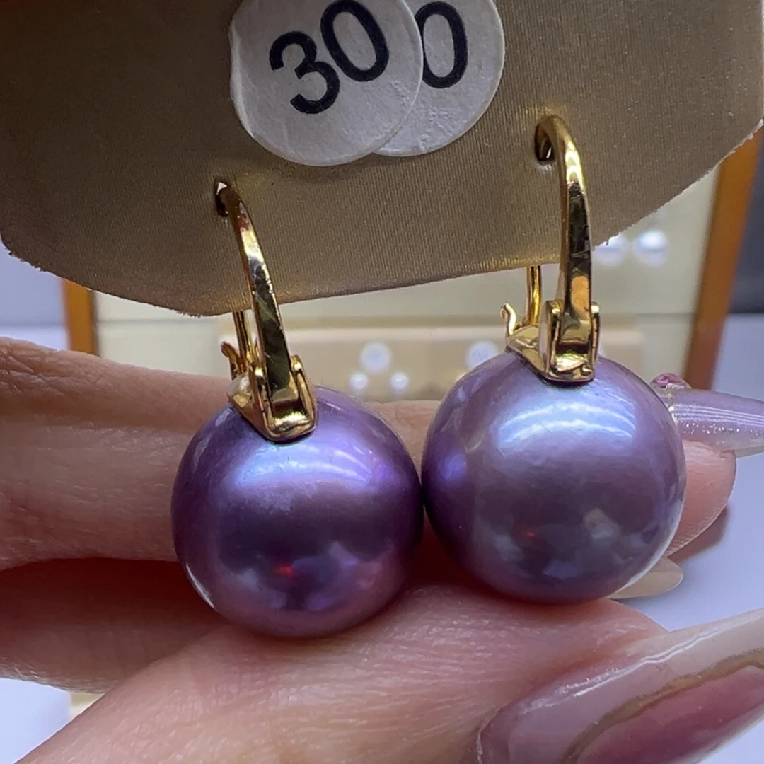 银S925镶嵌淡水珍珠耳饰