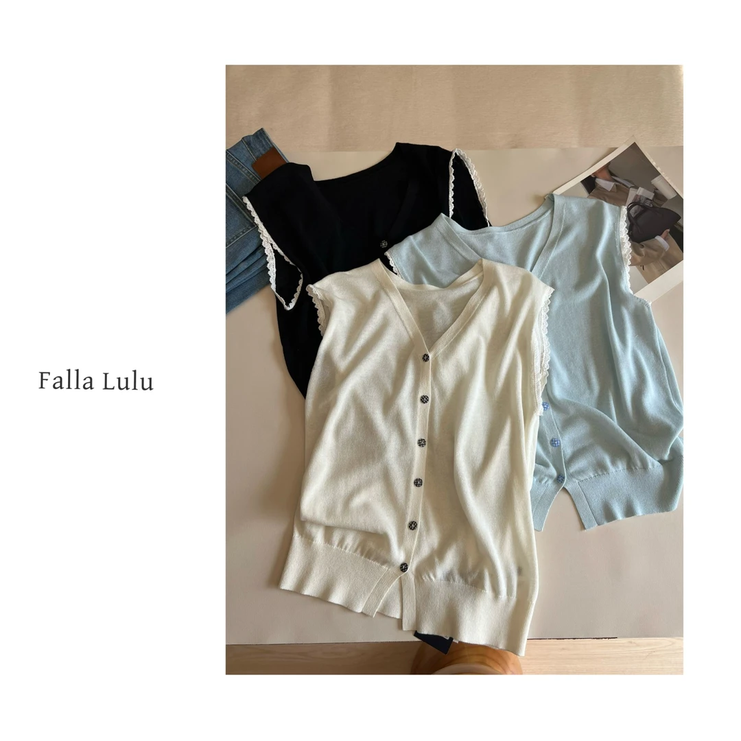 【小飞飞】天.丝亚麻柔软质感针织背心 Y5116