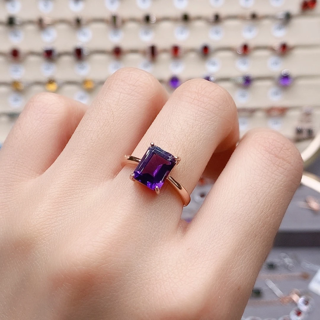 水晶戒指银S925镶嵌戒指