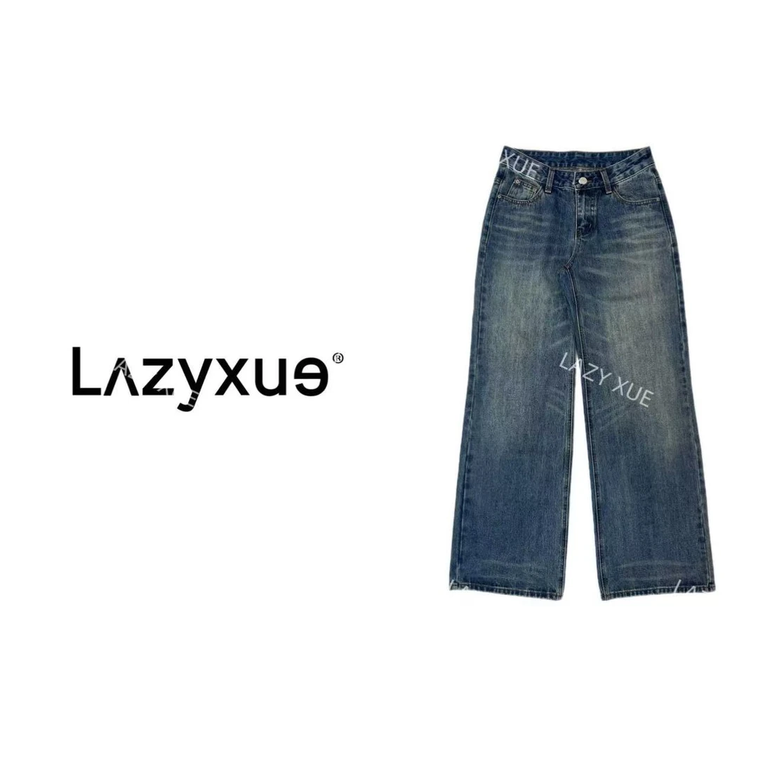 LAZYXUE薛懒懒/"旧时光"百搭极简风直筒裤休闲风长裤牛仔裤 91012