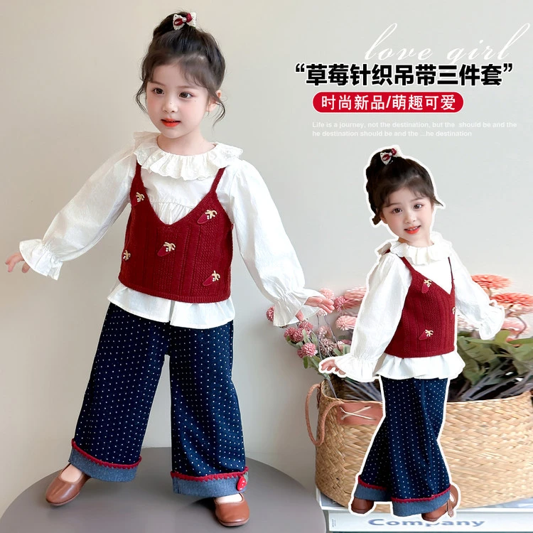 2025新款衣服儿童秋款秋季新款女童红时尚韩版休女童韩版秋装薄棉