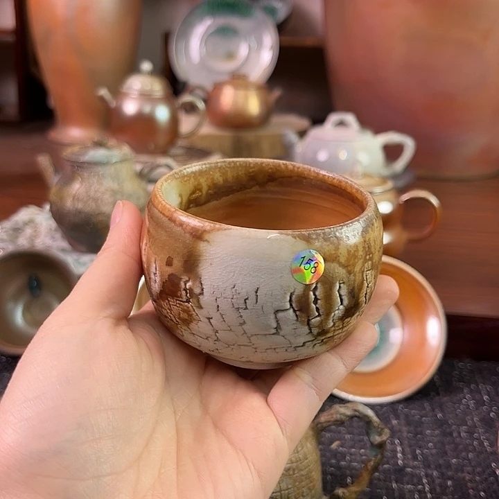 柴烧爆裂杯柴烧杯