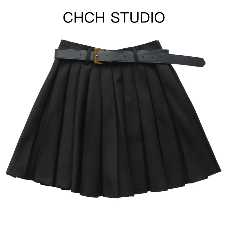 JY2BQ1092时尚新款2022高腰修身显瘦百褶裙A字百搭半身裙女