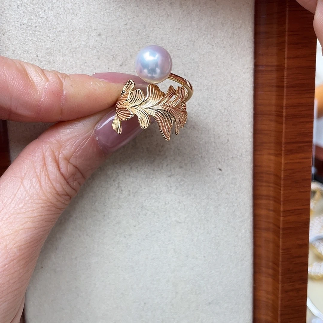 戒指银S925镶嵌海水珍珠