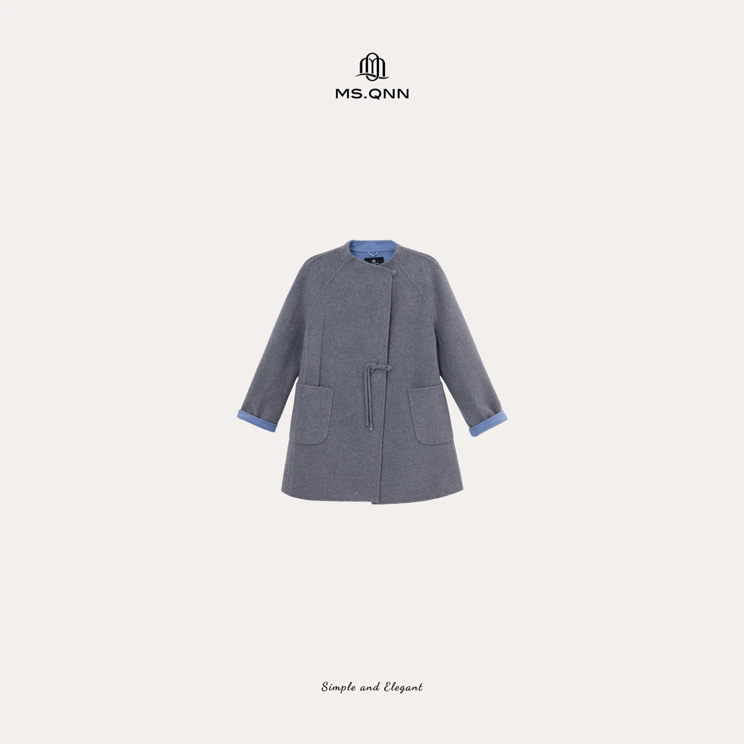 Ms.Qnn“双色大衣”羊绒羊毛一眼爱年度必入双面异色大衣52C202 Q姐