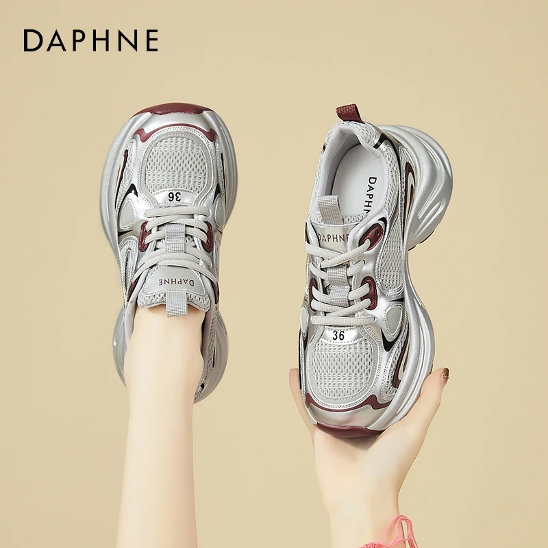 达芙妮厚底老爹鞋女鞋2025秋季新款舒适透气百搭潮流休闲运动鞋子