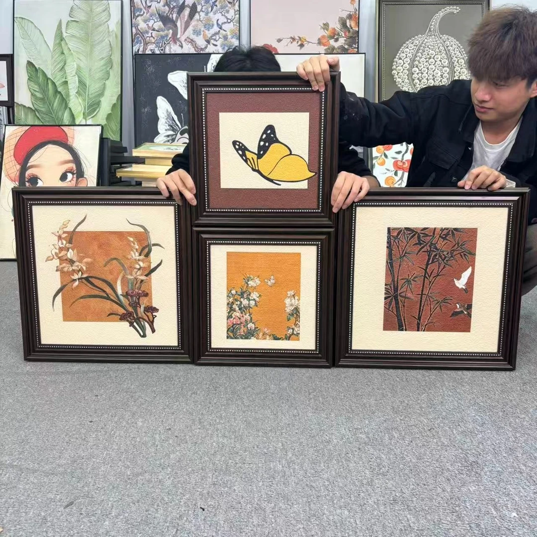 中式东方美学梅兰竹菊禅意古风客厅餐厅玄关装饰画450