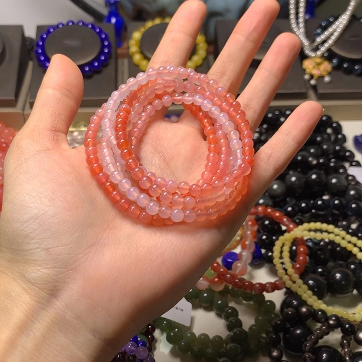 玛瑙/玉髓手链合金银*