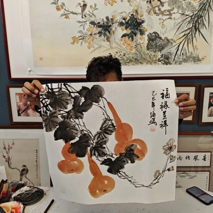 国画贾海瑞老师现场定制
