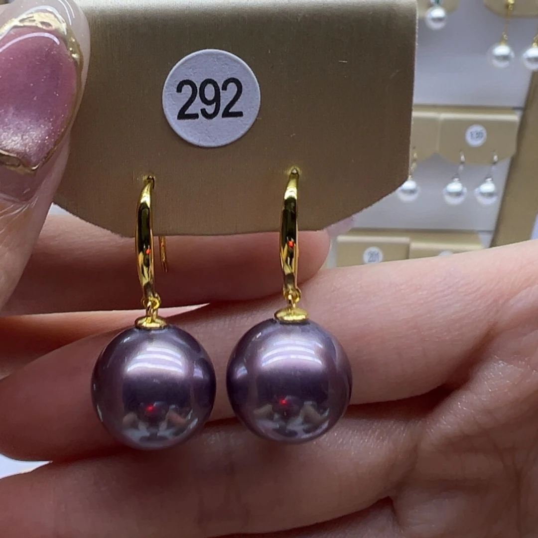 淡水珍珠银S925镶嵌耳饰