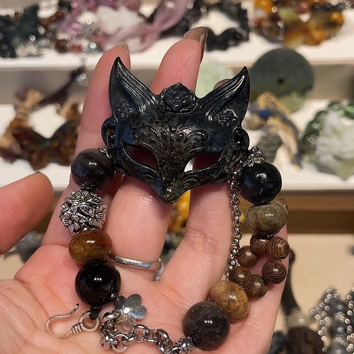 蛇纹石玉合金颈饰