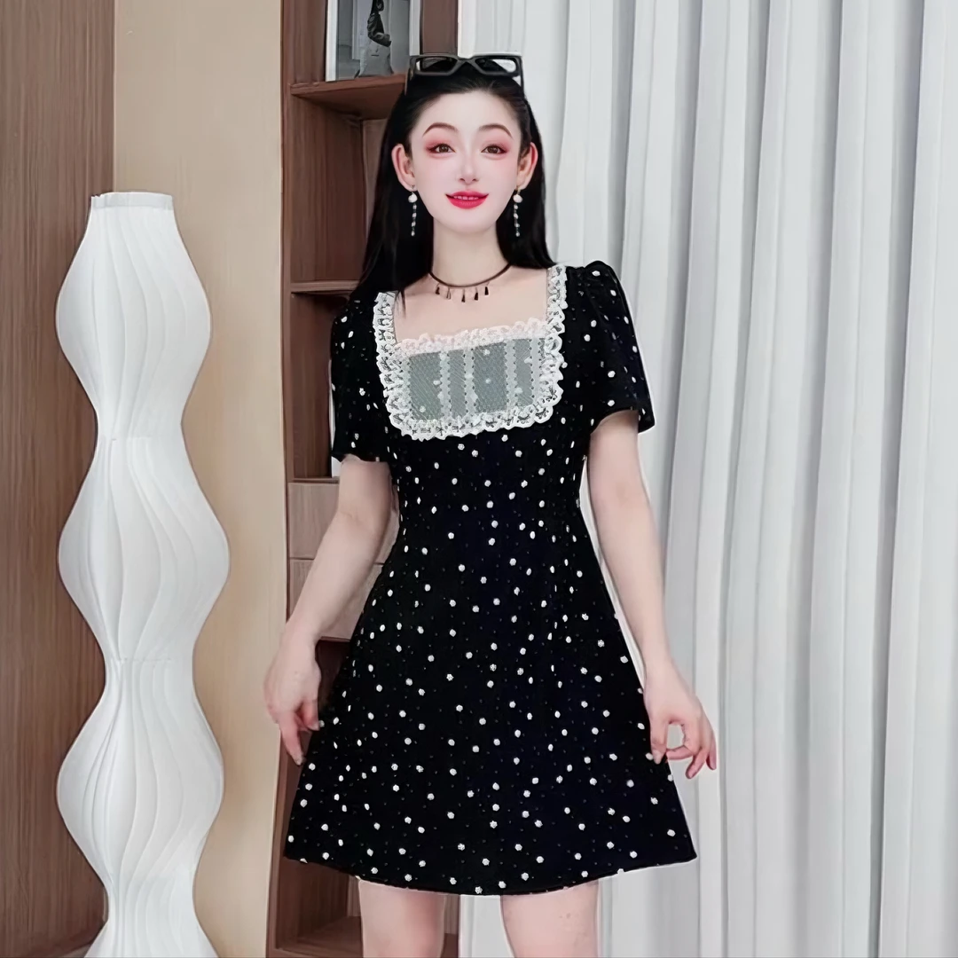 3605法式碎花连衣裙夏款女夏季爆款小裙子收腰气质波点显瘦连衣裙