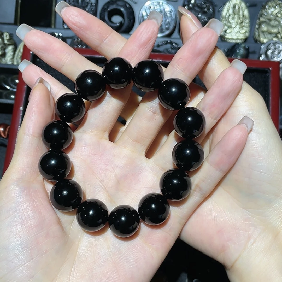 【闪购商品】未镶嵌黑曜岩手链S****虹