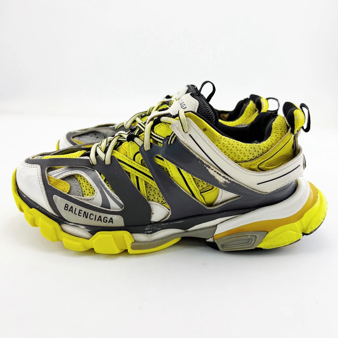 90新 Balenciaga/巴黎世家 41码/黄灰色track系带老爹鞋/16410888