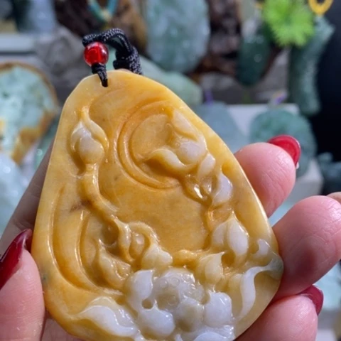 【闪购商品】颈饰未镶嵌翡翠荷叶