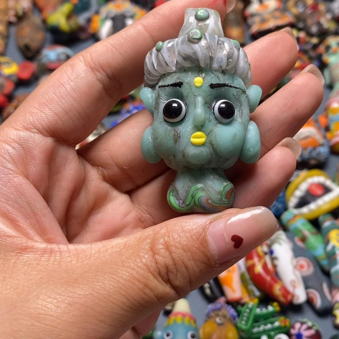 琉璃项链印度尼西亚小佛