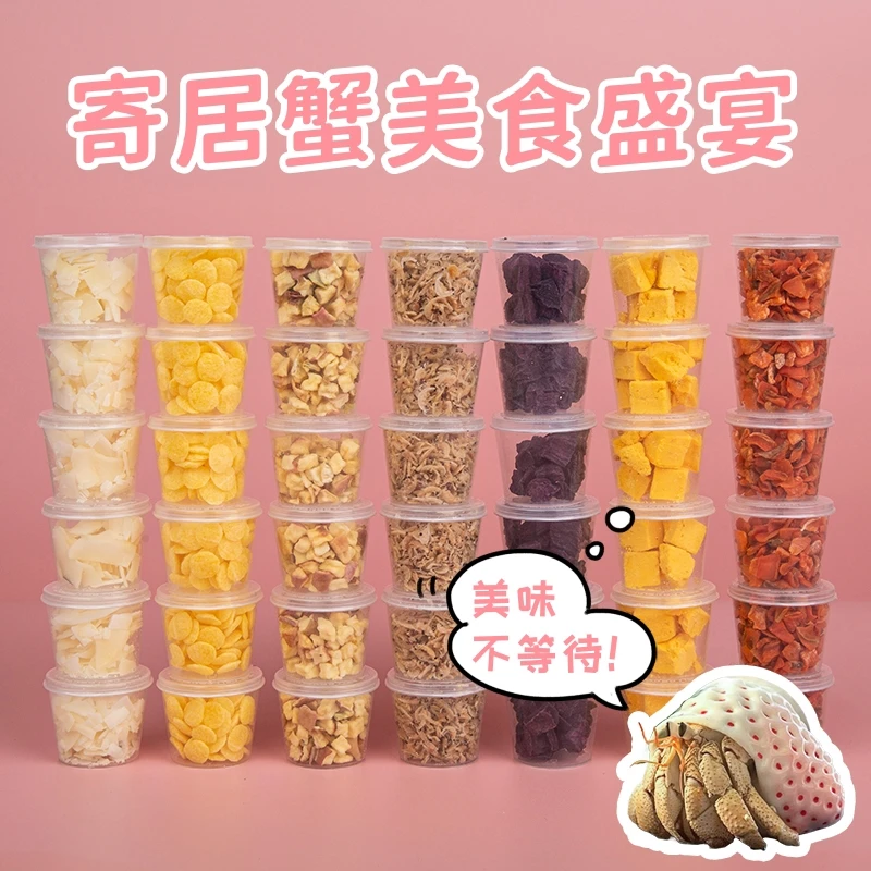 寄居蟹沙蟹小仓鼠食物无糖椰子片饲料寄居蟹专用养箱补钙寄居蟹粮