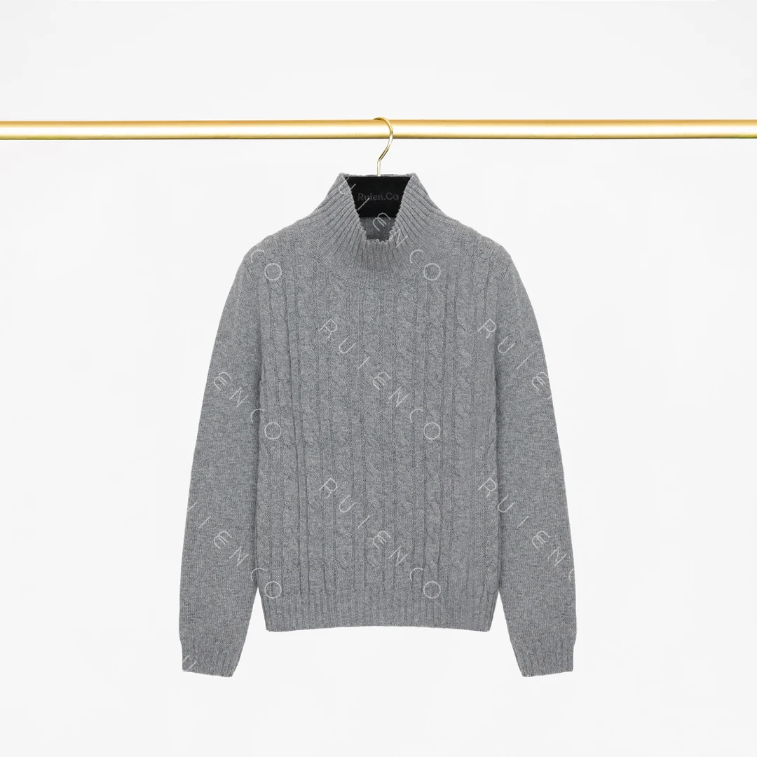 我是摩羯 黑标麻花毛衣意大利C家羊绒羊毛德国STOLL机秋冬针织衫