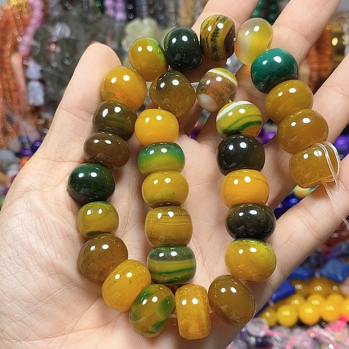 未镶嵌玛瑙/玉髓珠宝半成品玛瑙算盘卡15mm