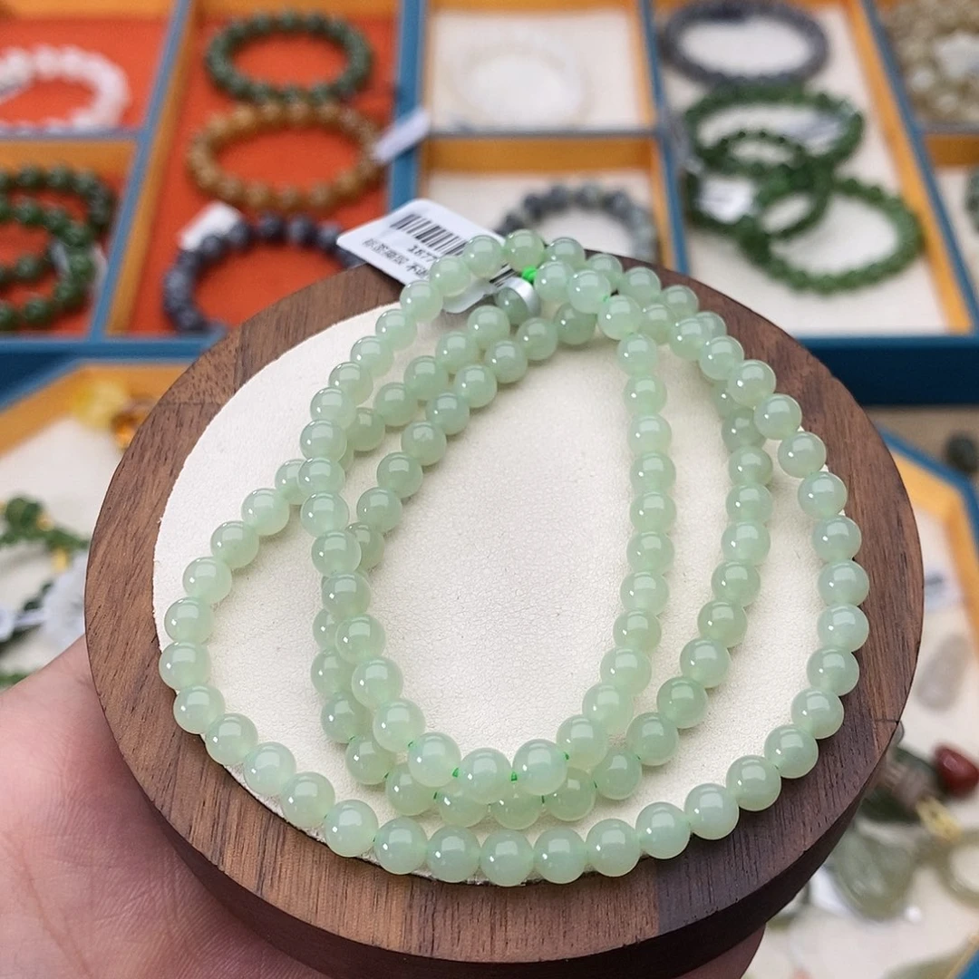 和田玉未镶嵌手串A18卡5