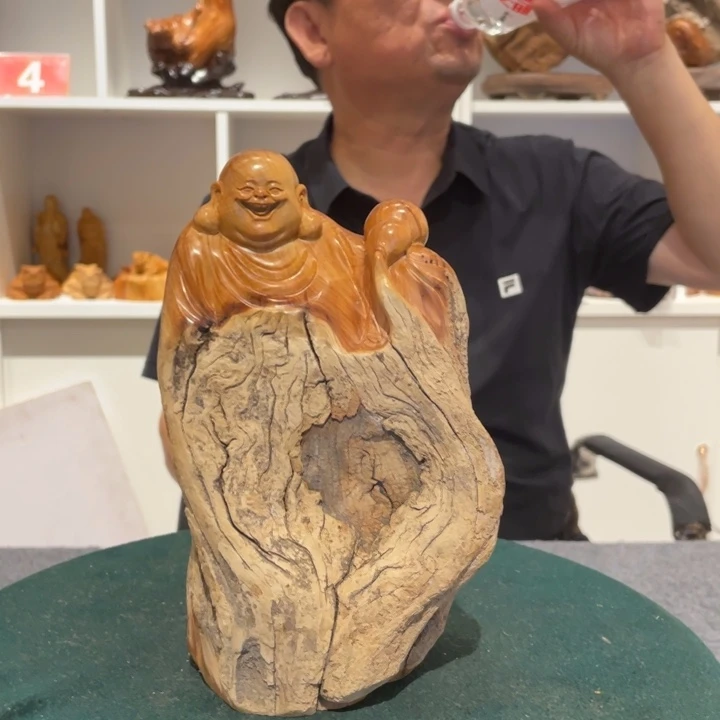 柏木（崖柏）悠**d弥勒摆件
