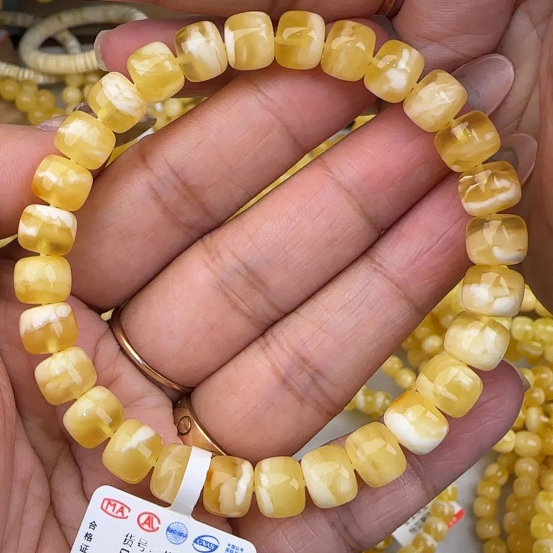 未镶嵌蜜蜡手链金白虎皮妖花老型手串