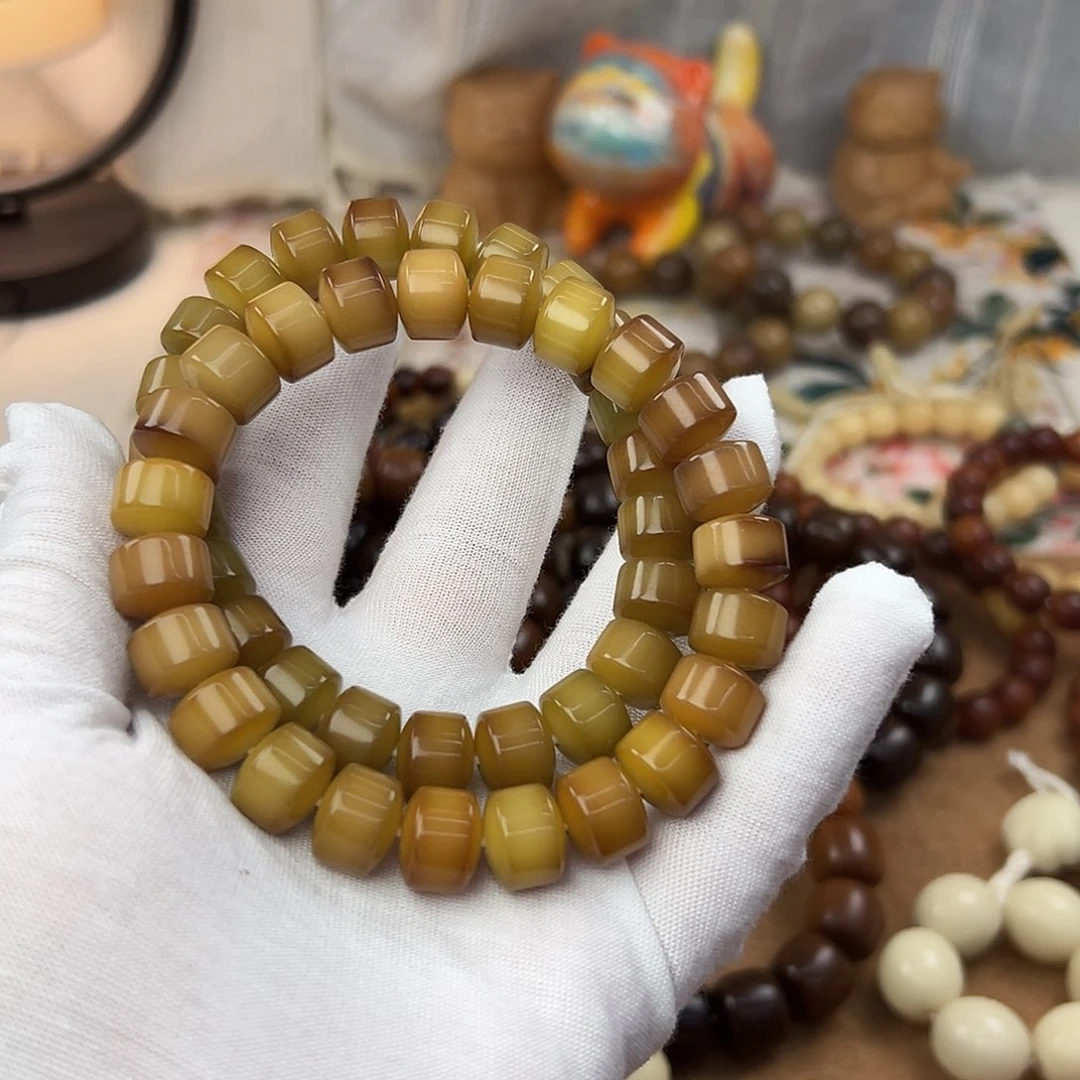 菩提根/象牙果手串12.8金轮单圈279