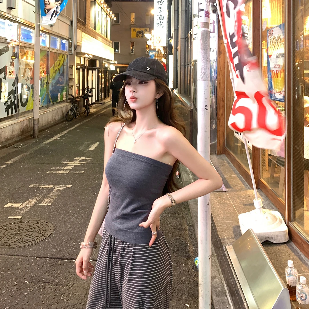 "甜辣抹胸"秋日美少女 60S扬子100羊毛纱叠穿美学直身背心