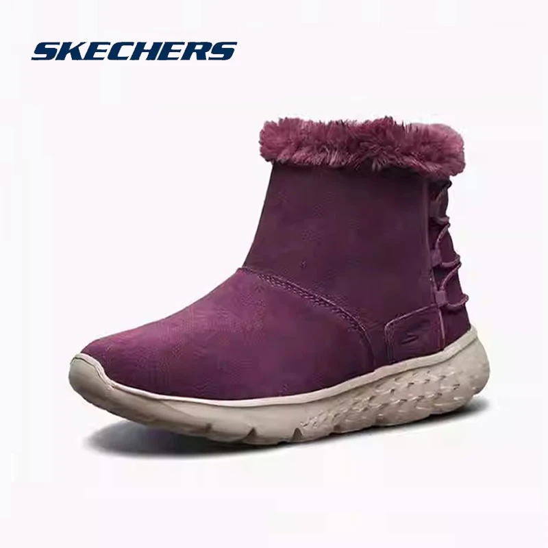 Skechers/斯凯奇女鞋冬新款反毛皮加厚保暖短靴棉鞋雪地靴子14404