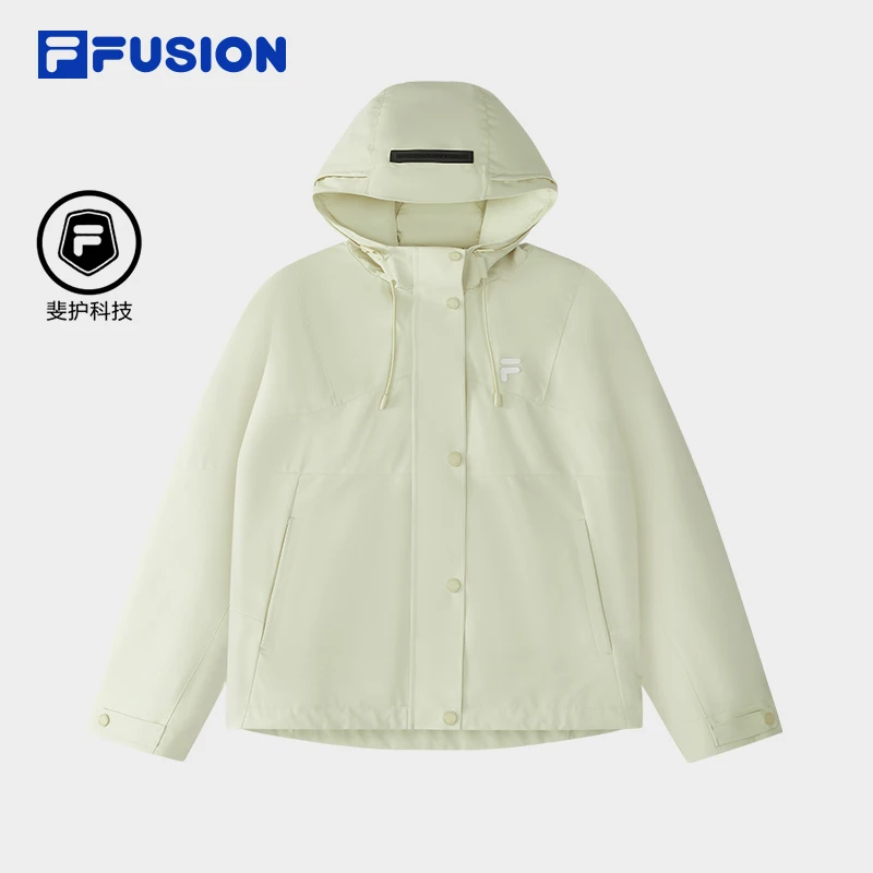 FILA斐乐梭织外套女款运动户外潮流简约百搭连帽外套T11W525702F