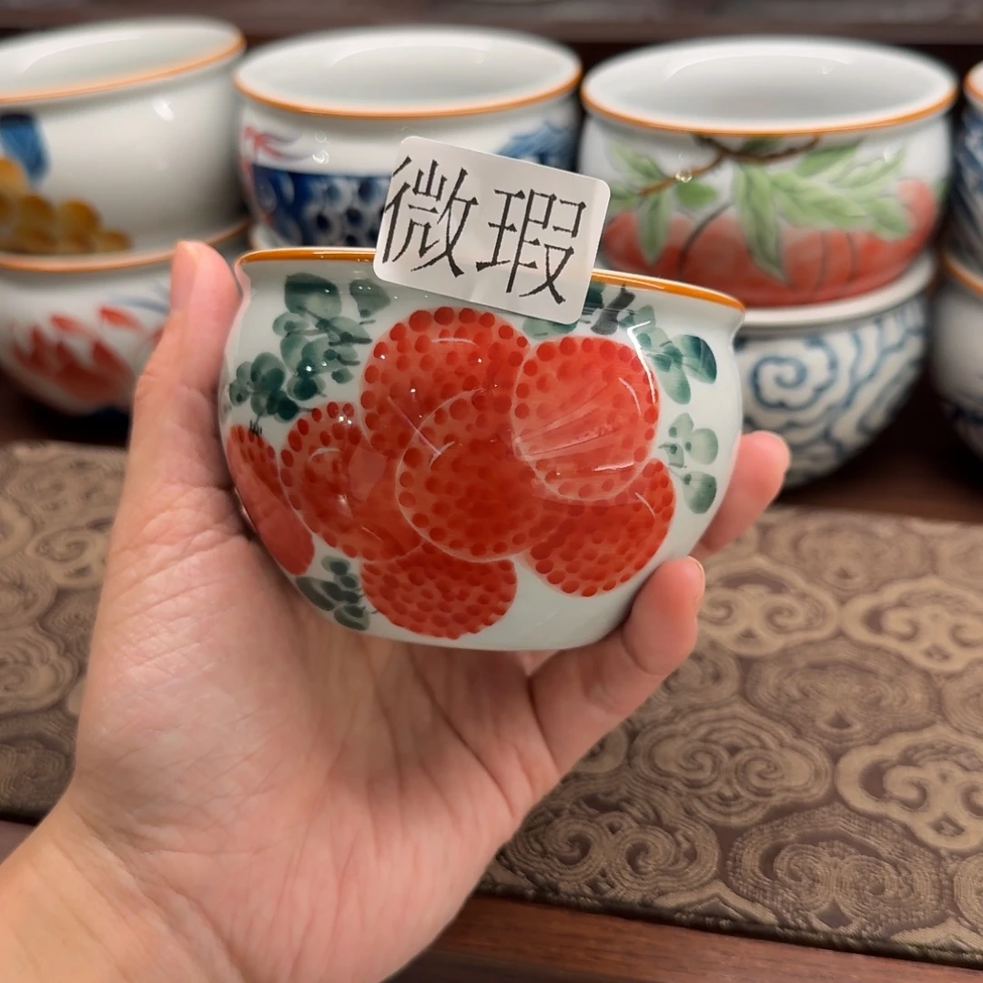 釉下手绘茶具微瑕