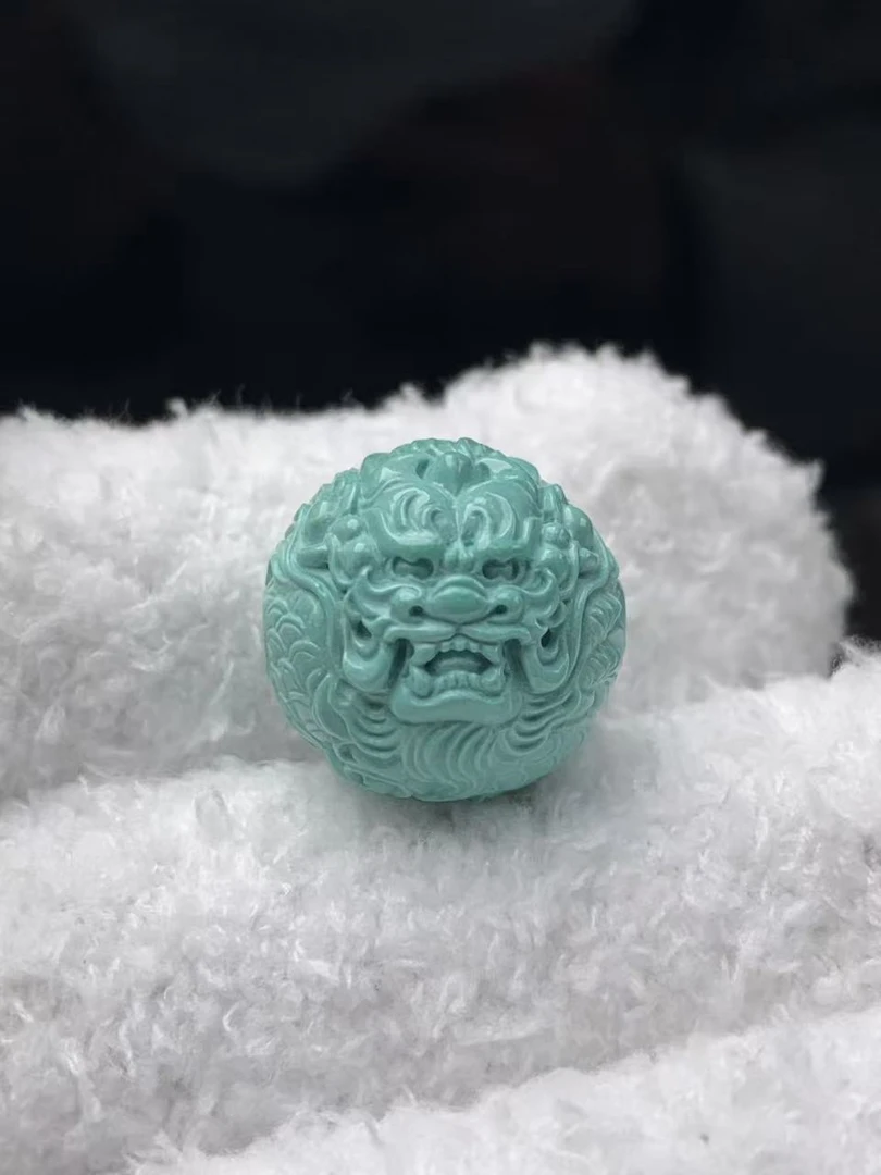 天然原矿绿松石-龙珠(右一湿水效果图)
