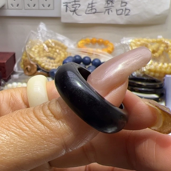 树脂非金属黑可可戒指